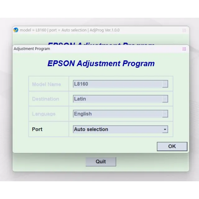 EPSON AdjProg Reset L8160