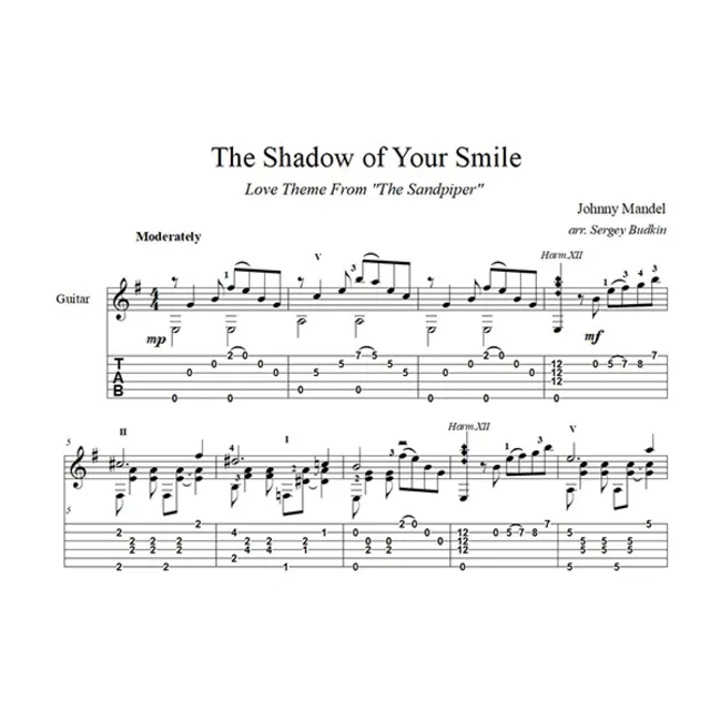 The Shadow of Your Smile (Джонни Мэндел) на гитаре