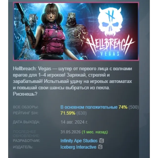 Hellbreach: Vegas АВТОДОСТАВКА STEAM GLOBAL МГНОВЕННО ЛИЦЕНЗИЯ