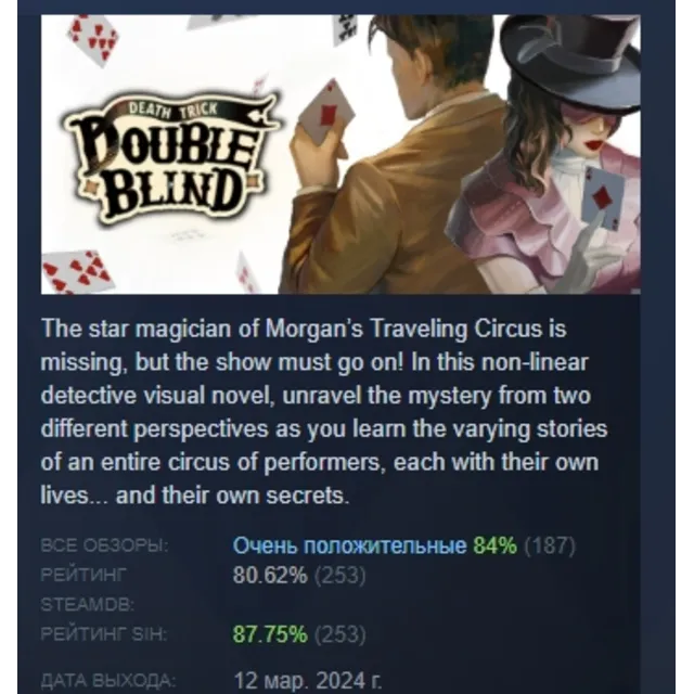 Death Trick: Double Blind АВТОДОСТАВКА STEAM GLOBAL МГНОВЕННО ЛИЦЕНЗИЯ