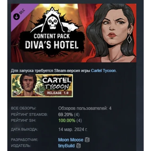 Cartel Tycoon: Content Pack - Diva's Hotel DLC STEAM РОССИЯ