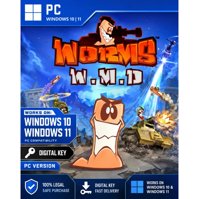 🔥🎮WORMS W.M.D WINDOWS 10/11 PC KEY🎮🔥
