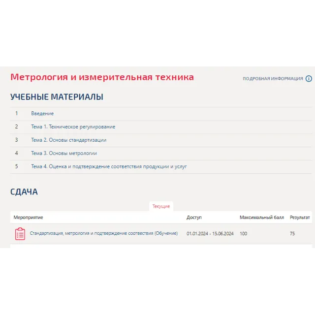 Метрология и измерительная техника.Тест Синергия/МТИ