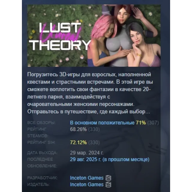 Unreal Lust Theory АВТОДОСТАВКА STEAM GLOBAL МГНОВЕННО ЛИЦЕНЗИЯ