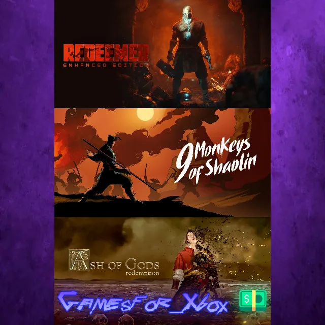 ☀️9 Monkeys of Shaolin + Ash of Gods + Redeemer Bundle XBOX