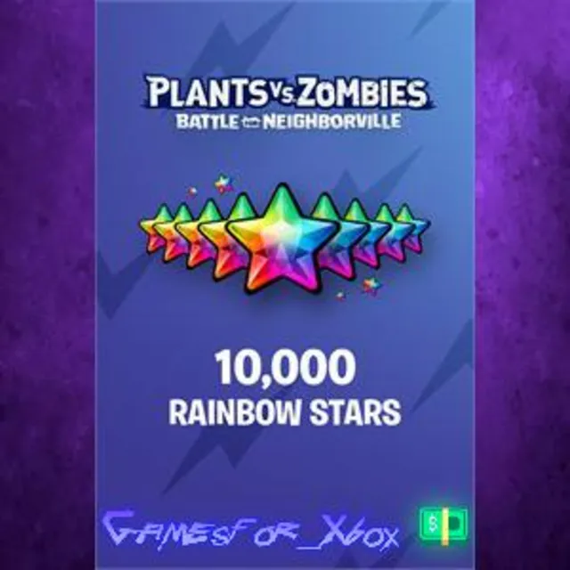☀️Plants vs. Zombies Battle for Neighborville – 7500 +2500 Bonus Rainbow Stars XBOX D