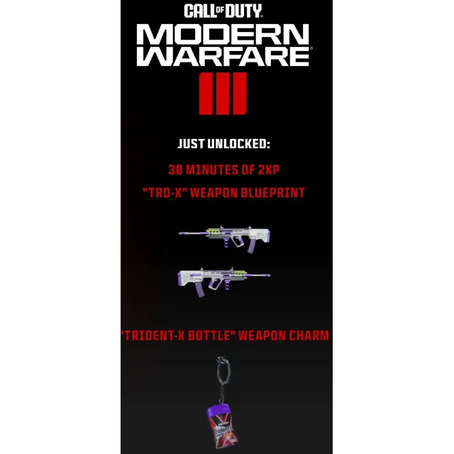 Trident X BOTTLE WEAPON CHARM TRD-X WEAPON BLUEPRINT🔑