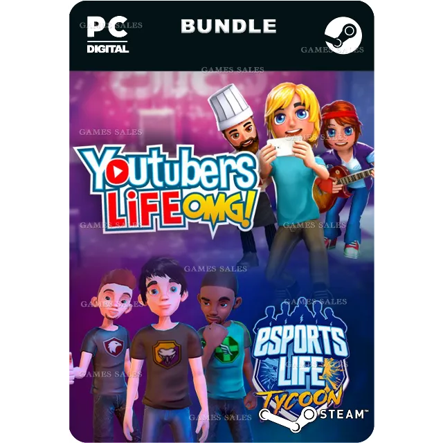 ✅💙YOUTUBERS LIFE + ESPORTS LIFE TYCOON💙STEAM GIFT