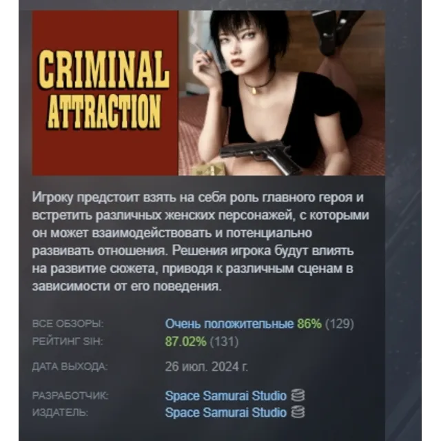 Criminal Attraction АВТОДОСТАВКА STEAM GLOBAL МГНОВЕННО ЛИЦЕНЗИЯ