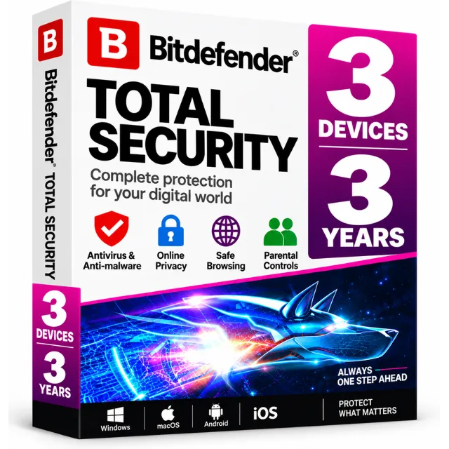 Ключ Bitdefender Total Security 3 на устройство на 3 го