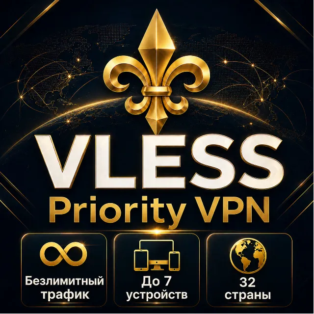 VPN VLESS | Priority ⚜️| 41 Страна Обход любых блокировок | Обход Белых Списков ВПН