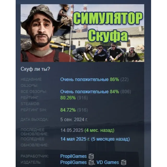 Симулятор Скуфа АВТОДОСТАВКА STEAM GLOBAL МГНОВЕННО ЛИЦЕНЗИЯ