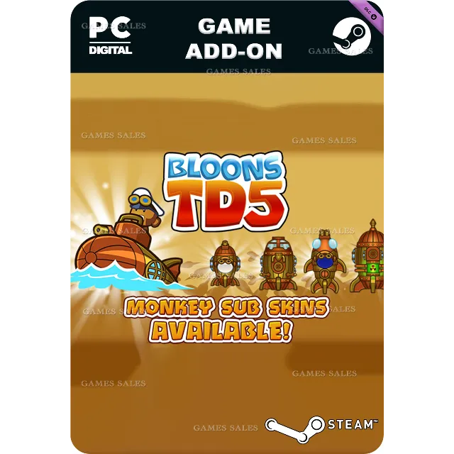 ✅💙BLOONS TD 5 - STEAMPUNK MONKEY SUB SKIN💙STEAM GIFT