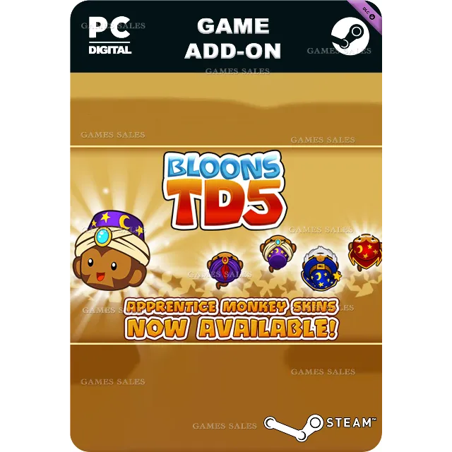 ✅💙BLOONS TD 5 - MYSTICAL APPRENTICE MONKEY SKIN💙STEAM
