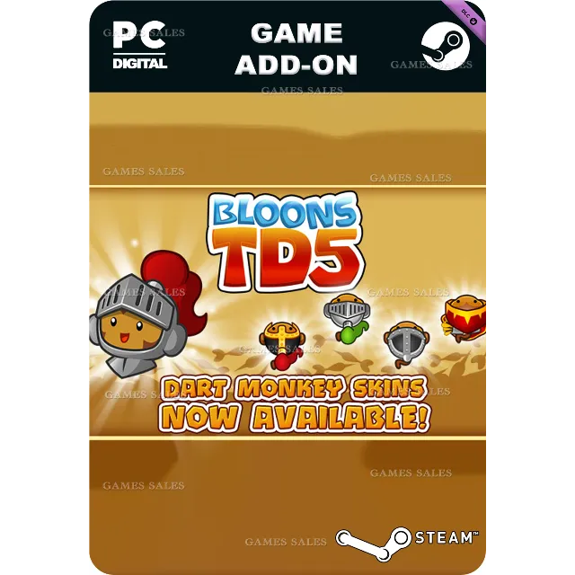 ✅💙BLOONS TD 5 - MEDIEVAL DART MONKEY SKIN💙STEAM GIFT