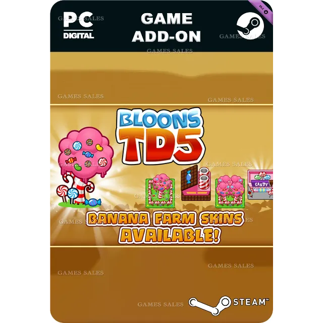 ✅💙BLOONS TD 5 - CANDY BANANA FARM SKIN💙STEAM GIFT🤖