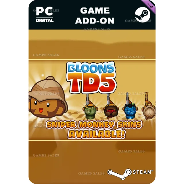 ✅💙BLOONS TD 5 - HUNTER SNIPER MONKEY SKIN💙STEAM GIFT