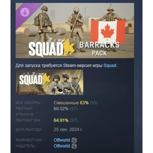 Squad Emotes - Barracks Pack DLC АВТОДОСТАВКА STEAM РОССИЯ