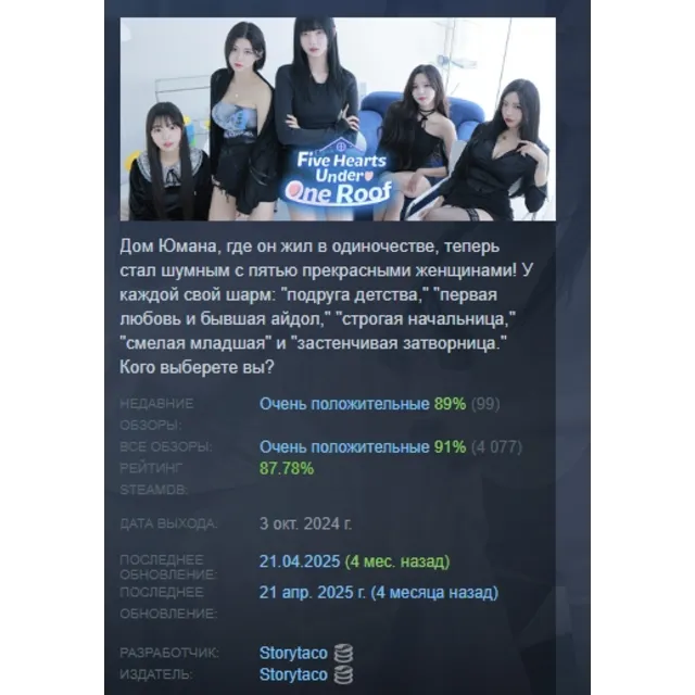 Пять Сердец Под Одной Крышей АВТОДОСТАВКА STEAM GLOBAL МГНОВЕННО ЛИЦЕНЗИЯ