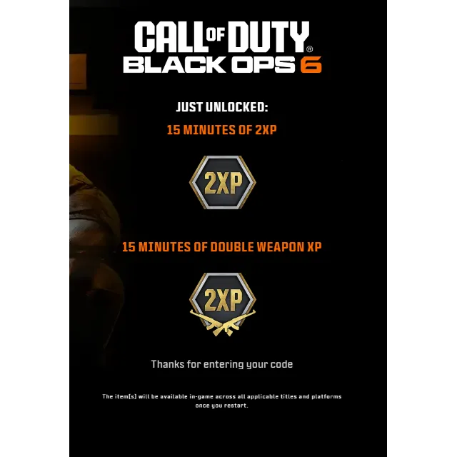 ⚡2XP / 2WXP⚡60 min⚡COD 6⚡GLOBAL