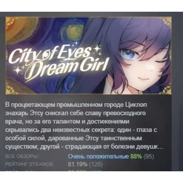 Город глаз и девушка в стране грез АВТОДОСТАВКА STEAM GLOBAL МГНОВЕННО ЛИЦЕНЗИЯ