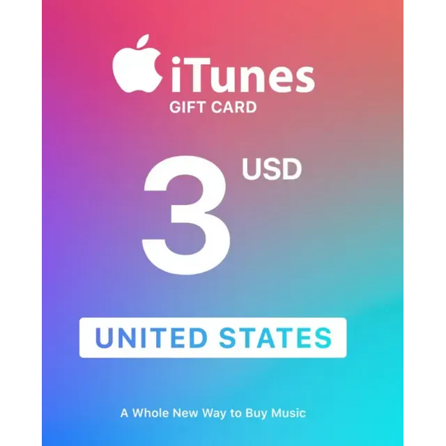 Подарочная карта Apple iTunes (USA) 3 USD.
