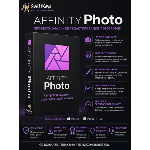 Affinity Photo 1.10.6 / Бессрочная / Windows / Mac