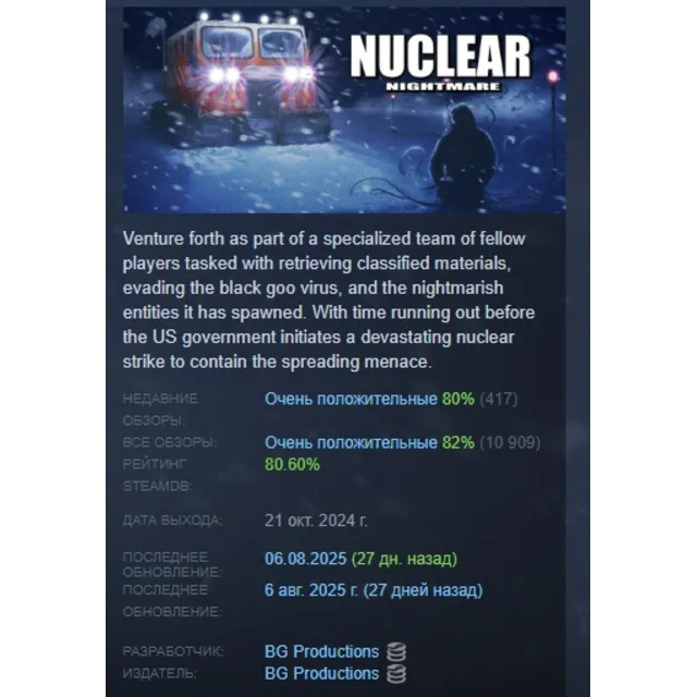 Nuclear Nightmare АВТОДОСТАВКА STEAM GLOBAL МГНОВЕННО ЛИЦЕНЗИЯ