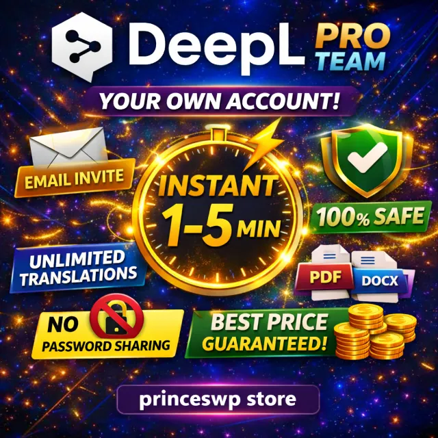 ⭐Быстрый доступ DEEPL PRO TEAM | ВАШ АККАУНТ | ⚡ 1 мин