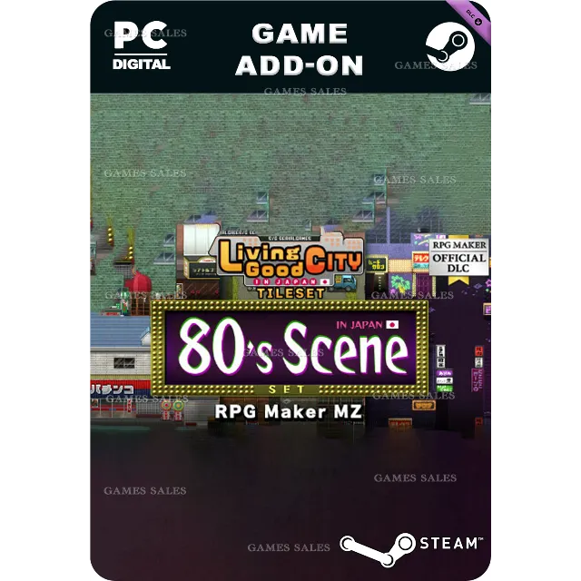 ✅💙RPG MAKER MZ - GOOD CITY TILESET - 80'S SCENE SET💙