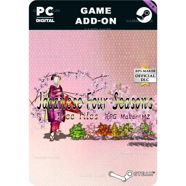 ✅💙RPG MAKER MZ - JAPANESE FOUR SEASONS TREE TILES💙