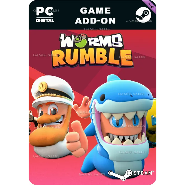 ✅💙WORMS RUMBLE - CAPTAIN &amp; SHARK DOUBLE PACK💙STEAM