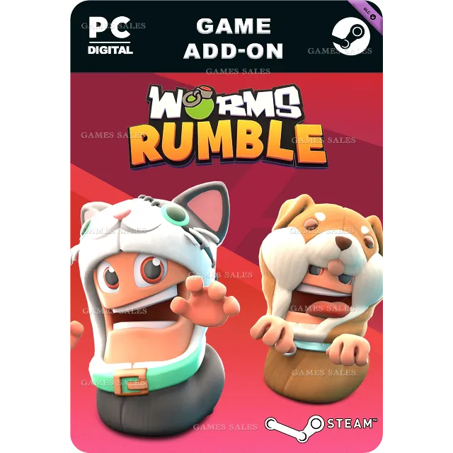 ✅💙WORMS RUMBLE - CATS &amp; DOGS DOUBLE PACK💙STEAM GIFT🤖