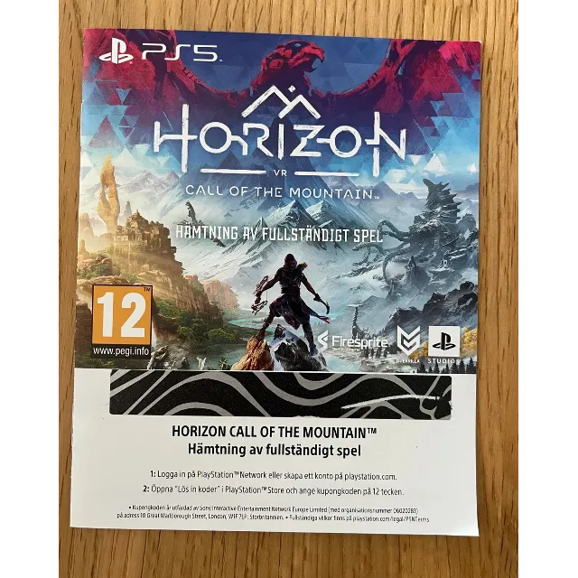 Код (Ключ) Horizon Call of the Mountain VR2 PS5 TR PL UA