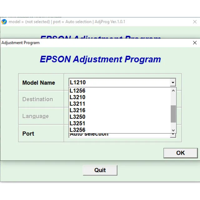 Сброс Epson L1210 L3210 L3250 L3251 L5290