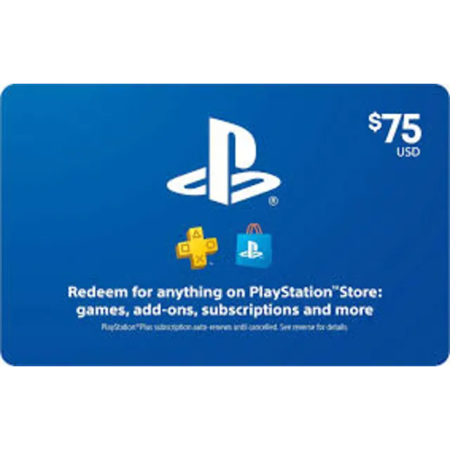 Подарочная карта PlayStation Network (США) на 75 доллар