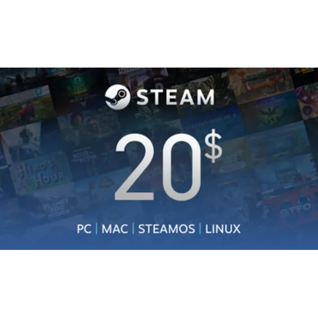 Подарочная карта Steam 20 долларов США