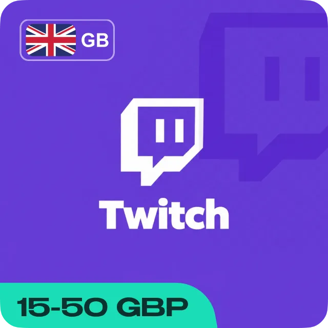 ПОДАРОЧНАЯ КАРТА TWITCH (ВЕЛИКОБРИТАНИЯ)