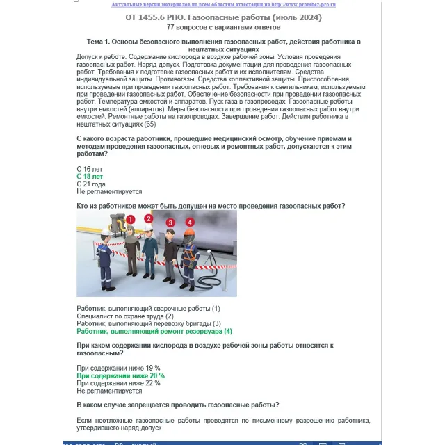 ОТ 1455.6 (июнь 2024) РПО. Газоопасные работы