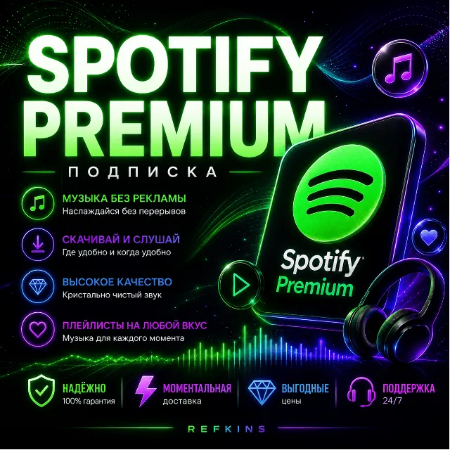 SPOTIFY PREMIUM ИНДИВИДУАЛ И ДУО 1-3-6-12 МЕСЯЦ РФ+МИР