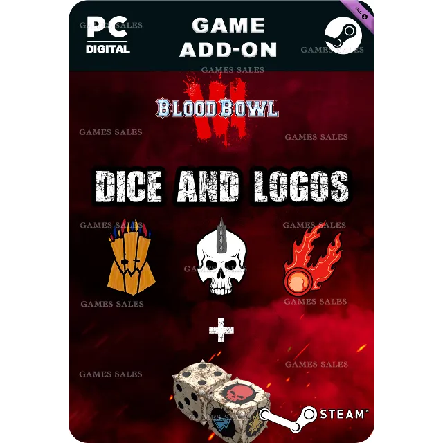 ✅💙BLOOD BOWL 3 - DICE AND TEAM LOGOS PACK💙STEAM GIFT