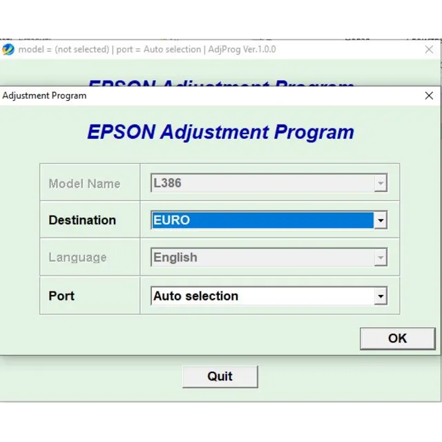 Сброс Epson L382 L386 L486 Adjustment Program