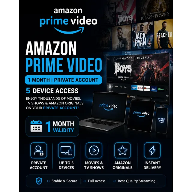 🔥 AMAZON PRIME VIDEO – 1 MONTH 🔥 5 Device Private Account ✅