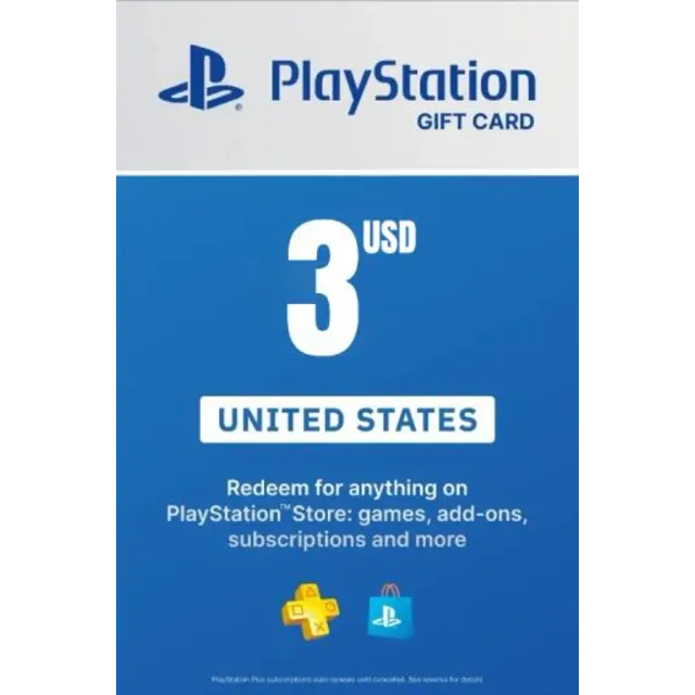 Playstation Network PSN $3 (USA) - без комиссии