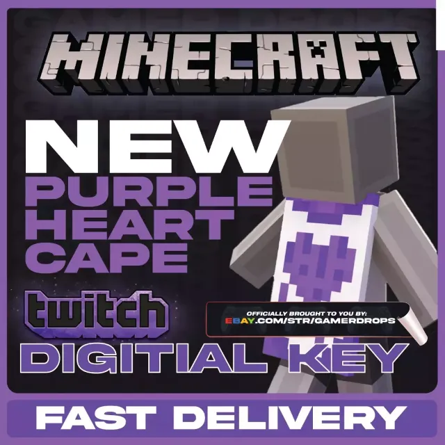 Minecraft Purple Heart Twitch Cape 💜 JAVA &amp; Bedrock 💜
