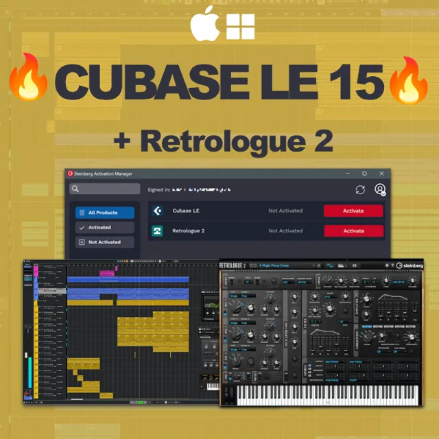 Steinberg Cubase LE 15&amp;Retrologue 2🔑[ Код активации]