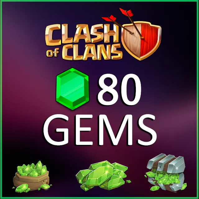 ✅CLASH OF CLANS 💎 80 GEMS 🌍 GLOBAL