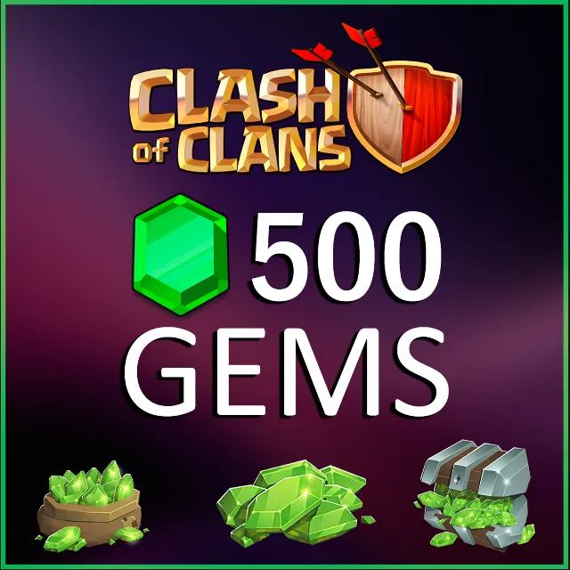 ✅CLASH OF CLANS 💎 500 GEMS 🌍 GLOBAL