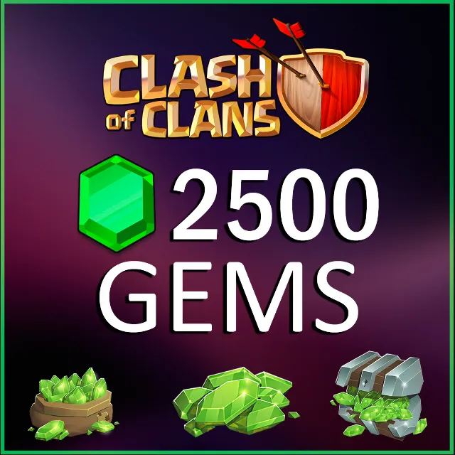 ✅CLASH OF CLANS 💎 2500 GEMS 🌍 GLOBAL