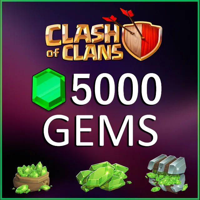 ✅CLASH OF CLANS 💎 5000 GEMS 🌍 GLOBAL